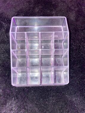 Purple 16-Compartment Makeup Organizer - Clear Purple Cosmetic Storage